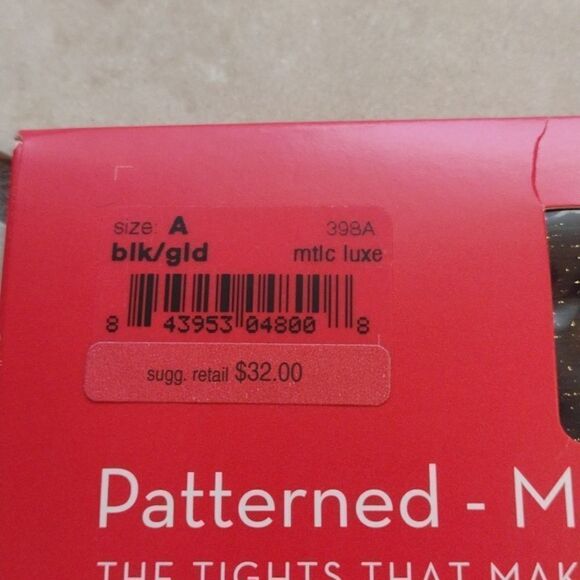 Lot of 2 Spanx Tights One Reversible black and brown And One Metallic shimmer A - Picture 4 of 10